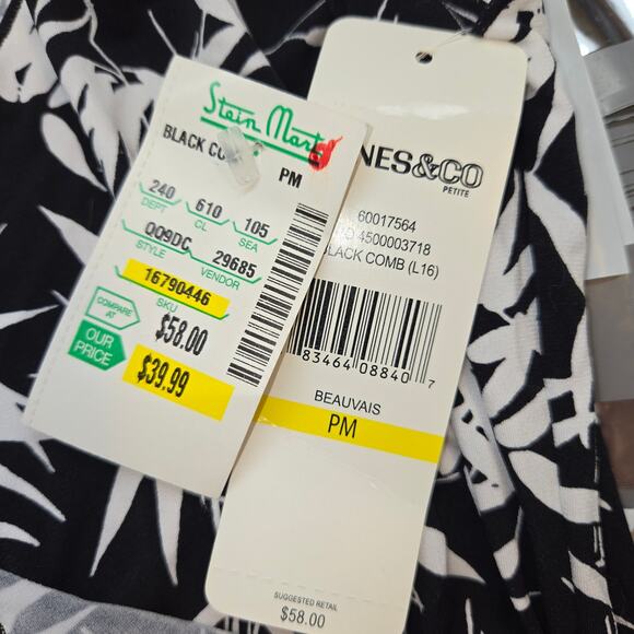 NWT Jones & Co Women's Dress PM MP Medium Petite Black Sun Misses Sz 8P 10P New - Picture 2 of 7